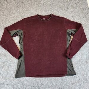 Kuhl Wildfibre Shirt Men 2XL XX Red Color Block Organic Hiking Pullover Outdoor